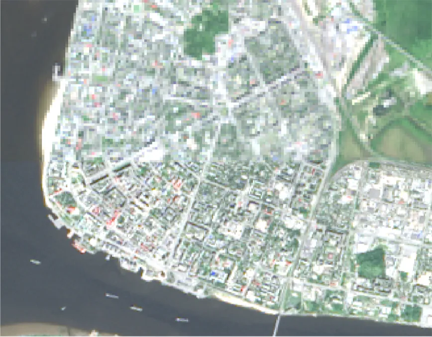 Снимок Landsat 8 до и после улучшение пространственного разрешения